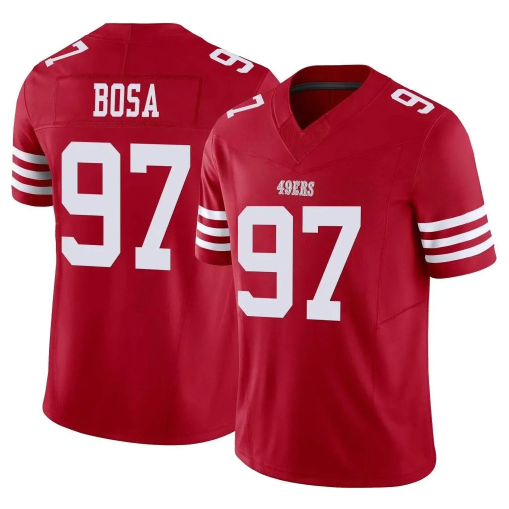 SF.49ers #97 Nick Bosa Player Red Limited Vapor F.U.S.E. Home Game STECN Stitched Jerseys
