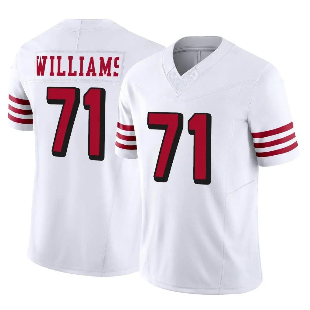 SF.49ers #71 Trent Williams Player White Limited Alternate Vapor F.U.S.E. Home Game STECN Stitched Jerseys