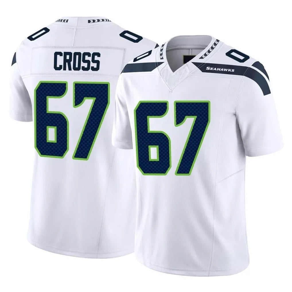S.Seahawks #67 Charles Cross Player White Limited Vapor F.U.S.E. Home Game STECN Stitched Jerseys