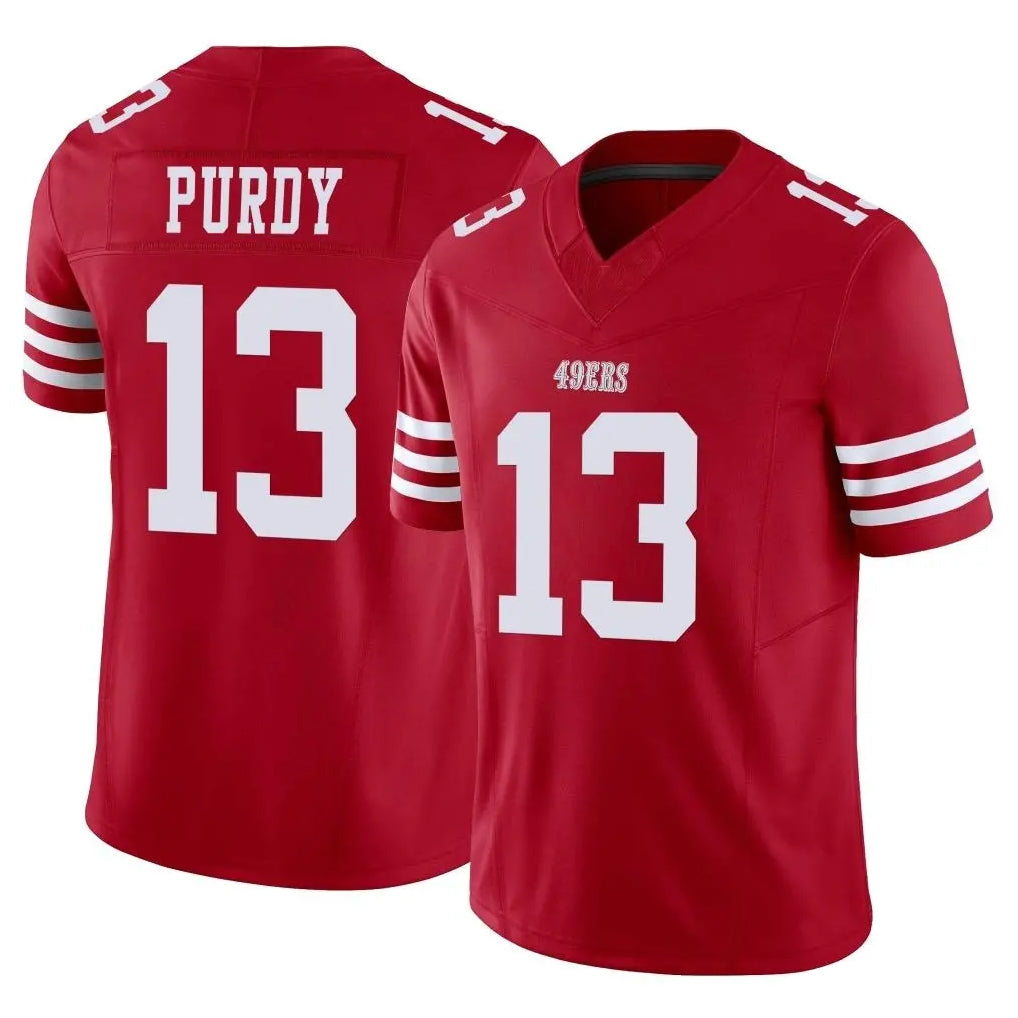 SF.49ers #13 Brock Purdy Player Red Limited Vapor F.U.S.E. Home Game STECN Stitched Jerseys