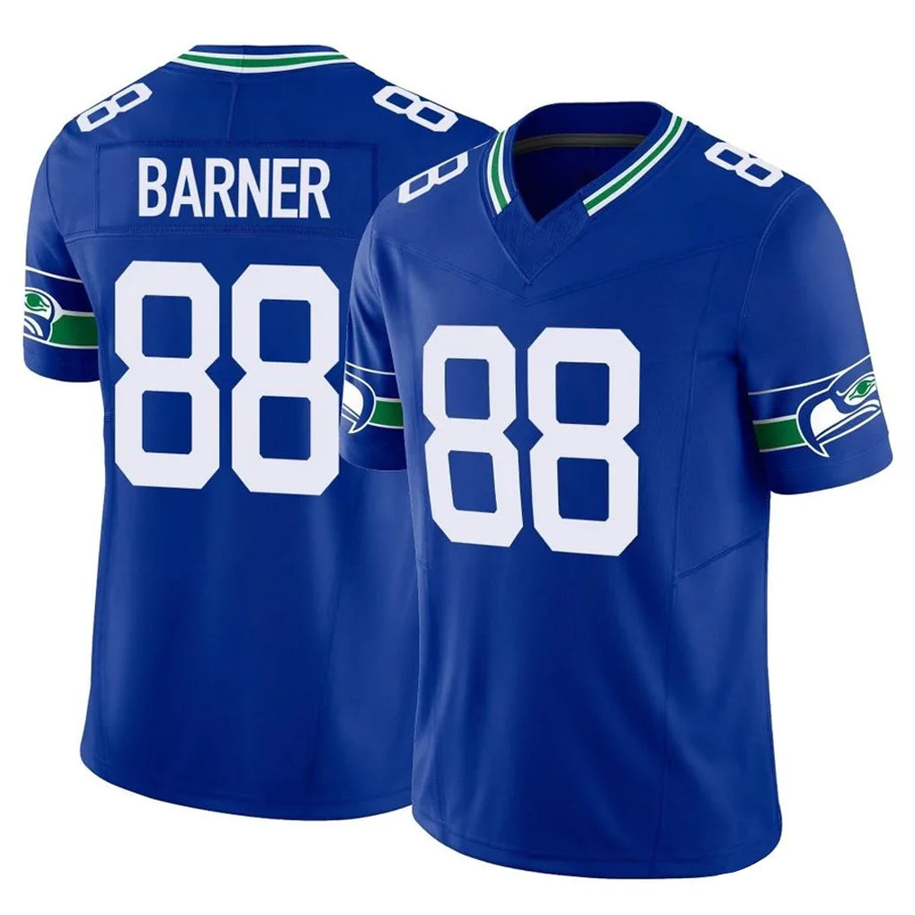 S.Seahawks #88 AJ Barner Player Royal Limited Throwback Vapor F.U.S.E. Home Game STECN Stitched Jerseys