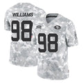 SF.49ers #98 Mykel Williams Player Arctic Camo Limited Salute To Service Home Game STECN Stitched Jerseys