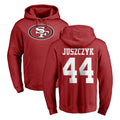SF.49ers #44 Kyle Juszczyk Player Red LOGO Pullover Hoodies Home Game STECN Stitched Jerseys