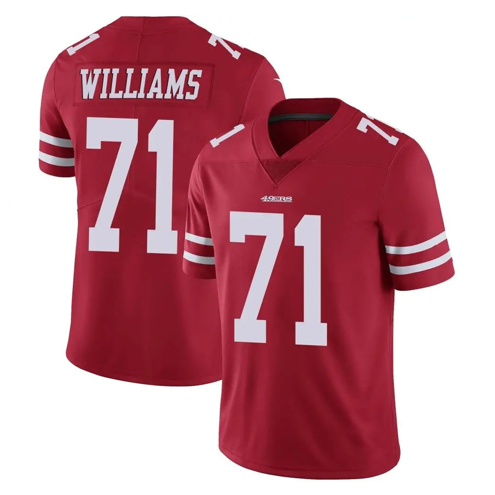 SF.49ers #71 Trent Williams Player Red Limited Vapor Untouchable Home Game STECN Stitched Jerseys