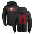 SF.49ers #13 Brock Purdy Player Black LOGO Pullover Hoodies Home Game STECN Stitched Jerseys