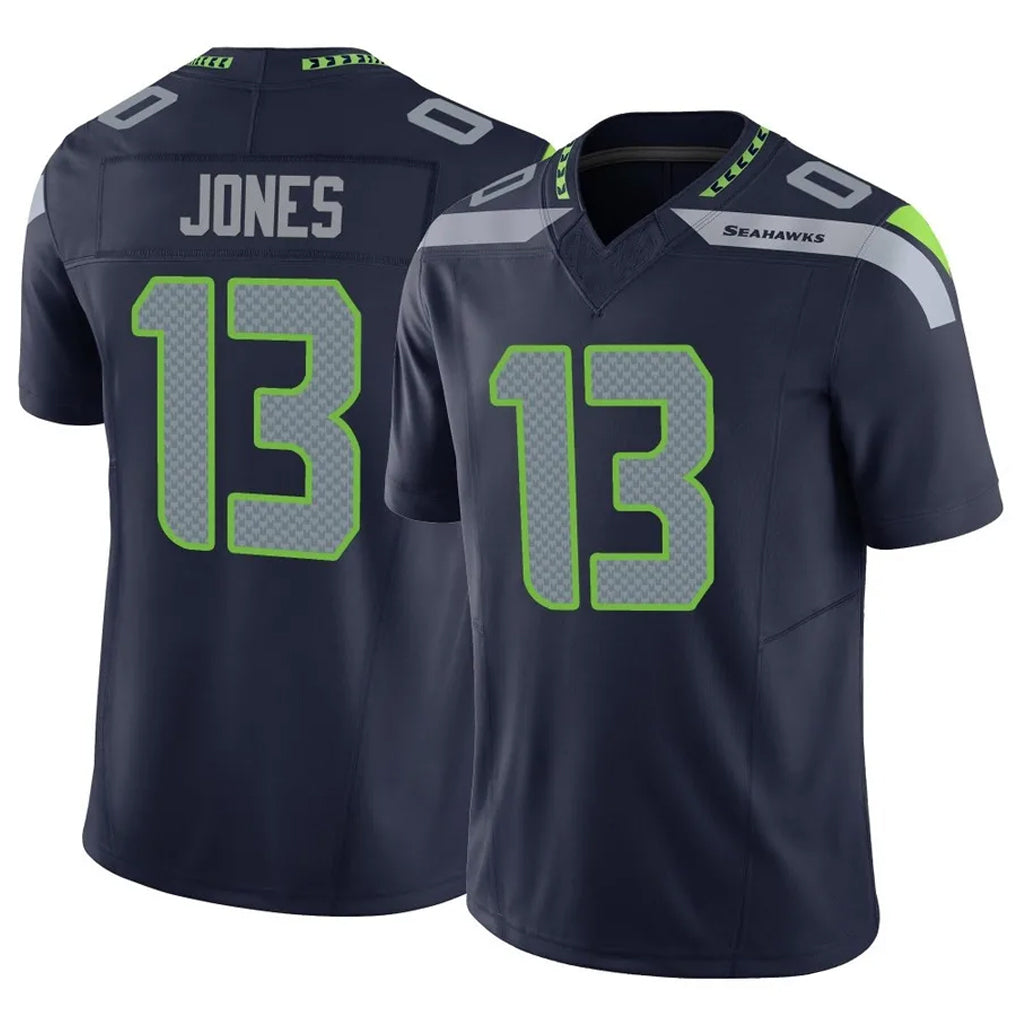 S.Seahawks #13 Ernest Jones IV Player Navy Limited Vapor F.U.S.E. Home Game STECN Stitched Jerseys