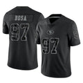 SF.49ers #97 Nick Bosa Player Black Limited Reflective Home Game STECN Stitched Jerseys