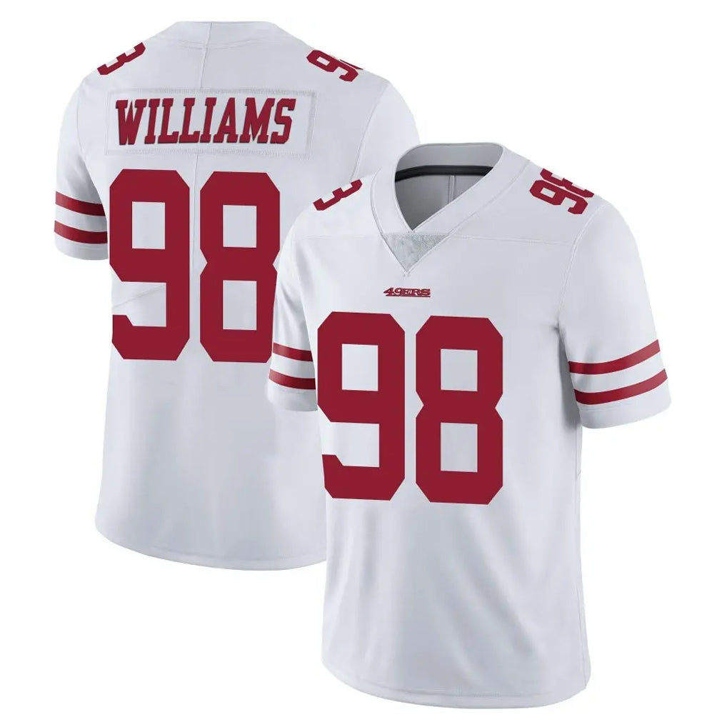 SF.49ers #98 Mykel Williams Player White Limited Vapor Untouchable Home Game STECN Stitched Jerseys