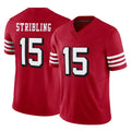 SF.49ers #15 De'Zhaun Stribling Player Red Limited Alternate Vapor F.U.S.E. Home Game STECN Stitched Jerseys