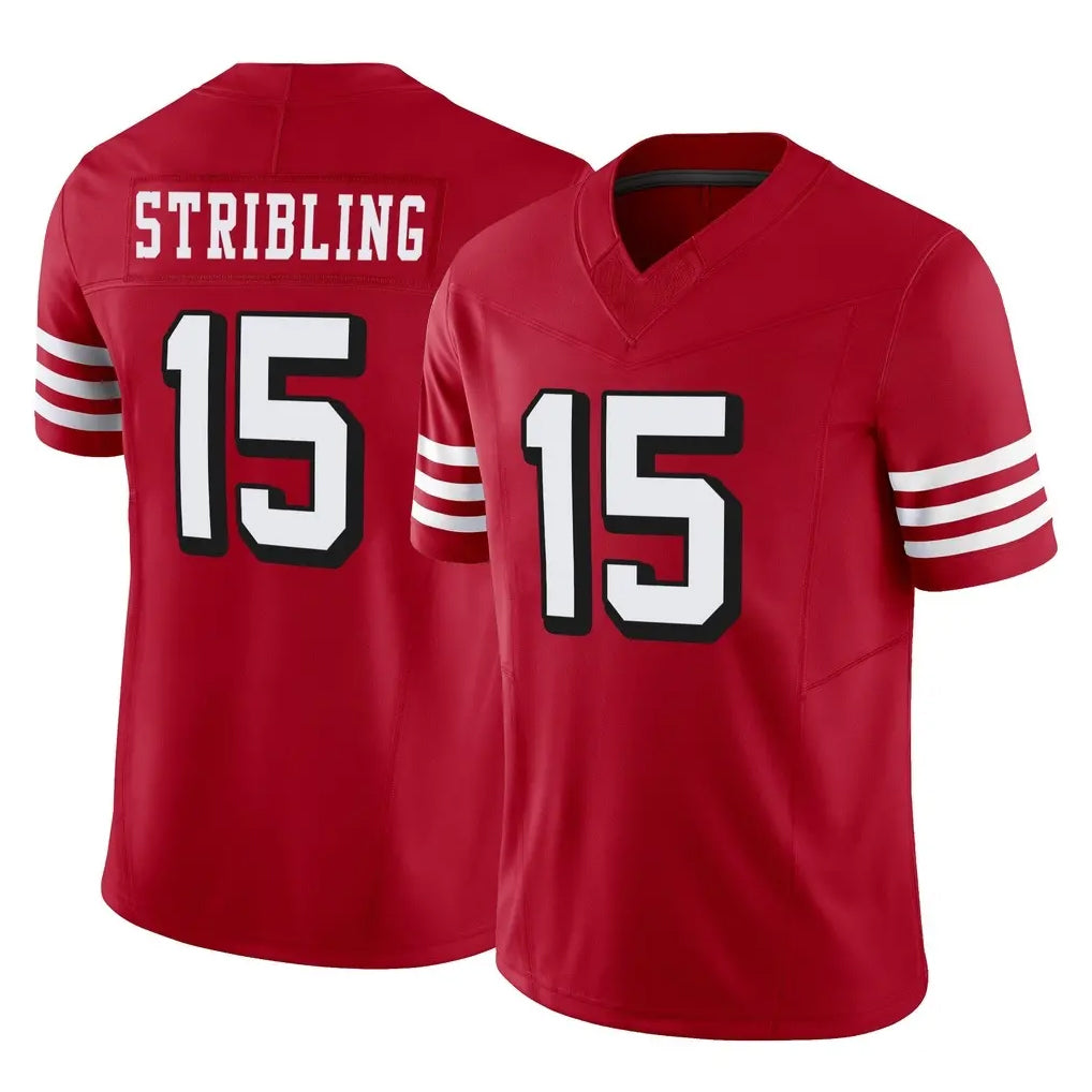 SF.49ers #15 De'Zhaun Stribling Player Red Limited Alternate Vapor F.U.S.E. Home Game STECN Stitched Jerseys