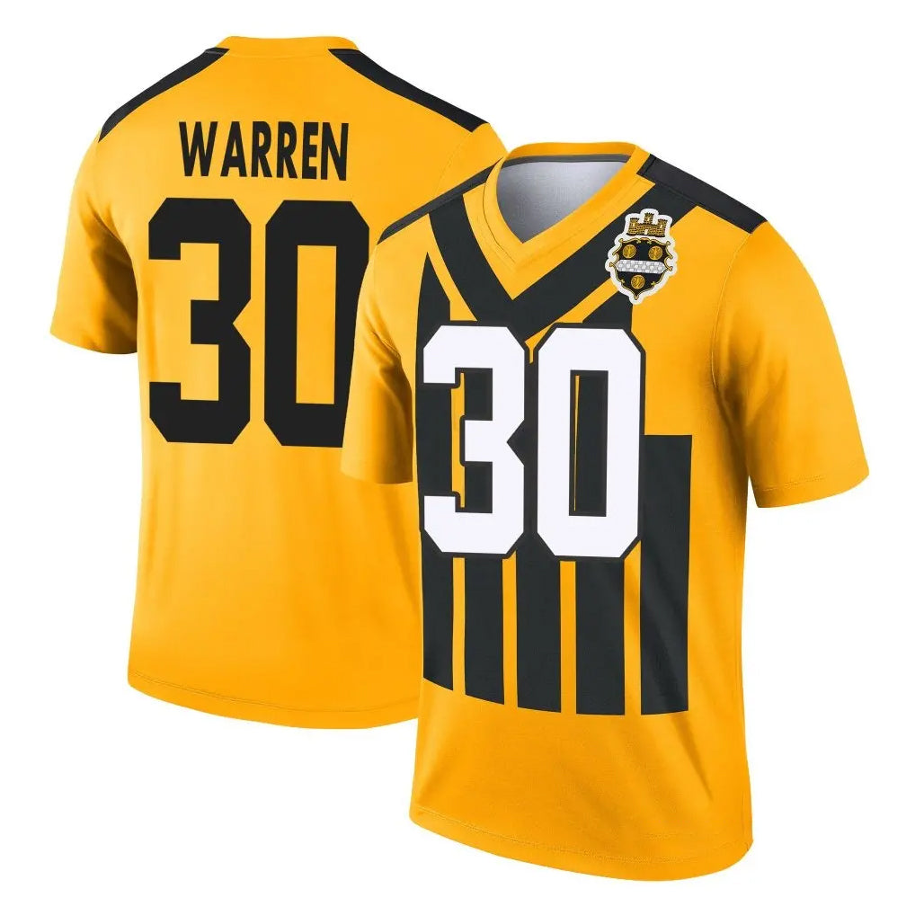 P.Steelers #30 Jaylen Warren Player Gold Legend Limited 1933 Throwback Performance Home Game STECN Stitched Jerseys