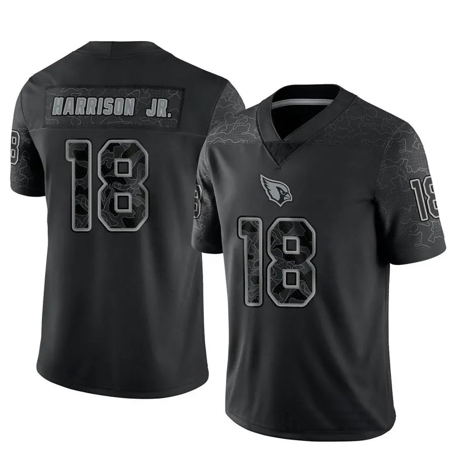 A.Cardinals #18 Marvin Harrison Jr. Player Black RFLCTV Limited STECN Stitched Jerseys