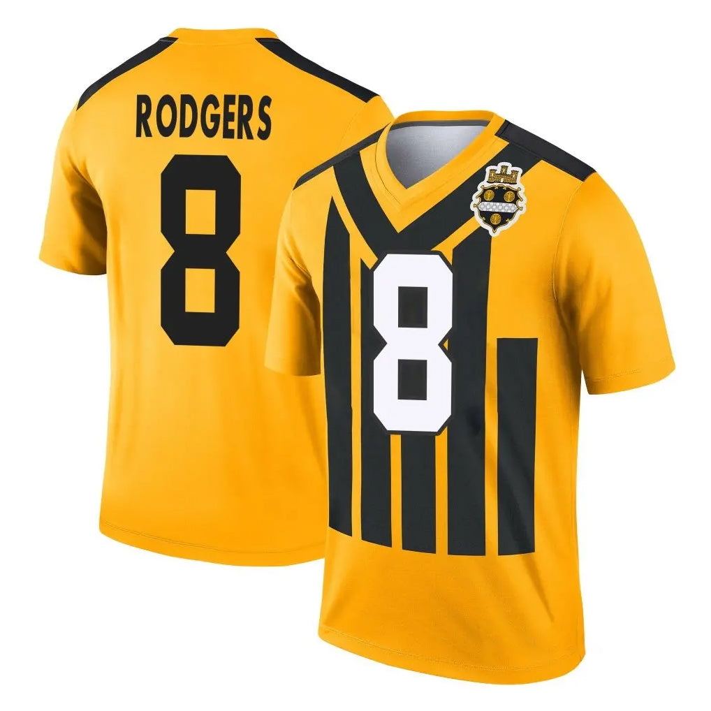P.Steelers #8 Aaron Rodgers Player Gold Legend Limited 1933 Throwback Performance Home Game STECN Stitched Jerseys