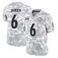 P.Steelers #6 Patrick Queen Player Arctic Camo Limited Salute To Service Home Game STECN Stitched Jerseys