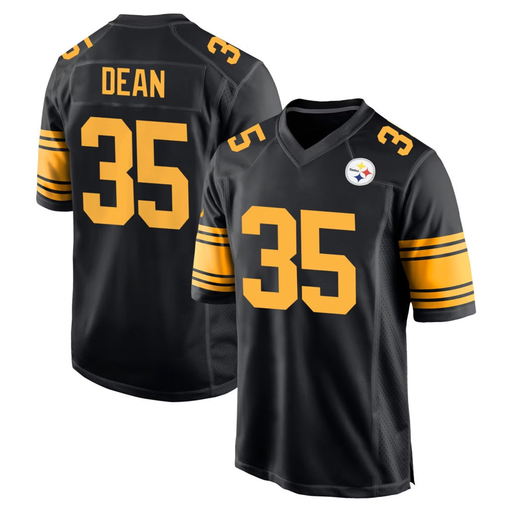 P.Steelers #35 Jamel Dean Player Black Color Rush Home Game STECN Stitched Jerseys