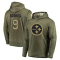 P.Steelers #9 Chris Boswell Player Olive Salute to Service Pullover Hoodie Home Game STECN Stitched Jerseys