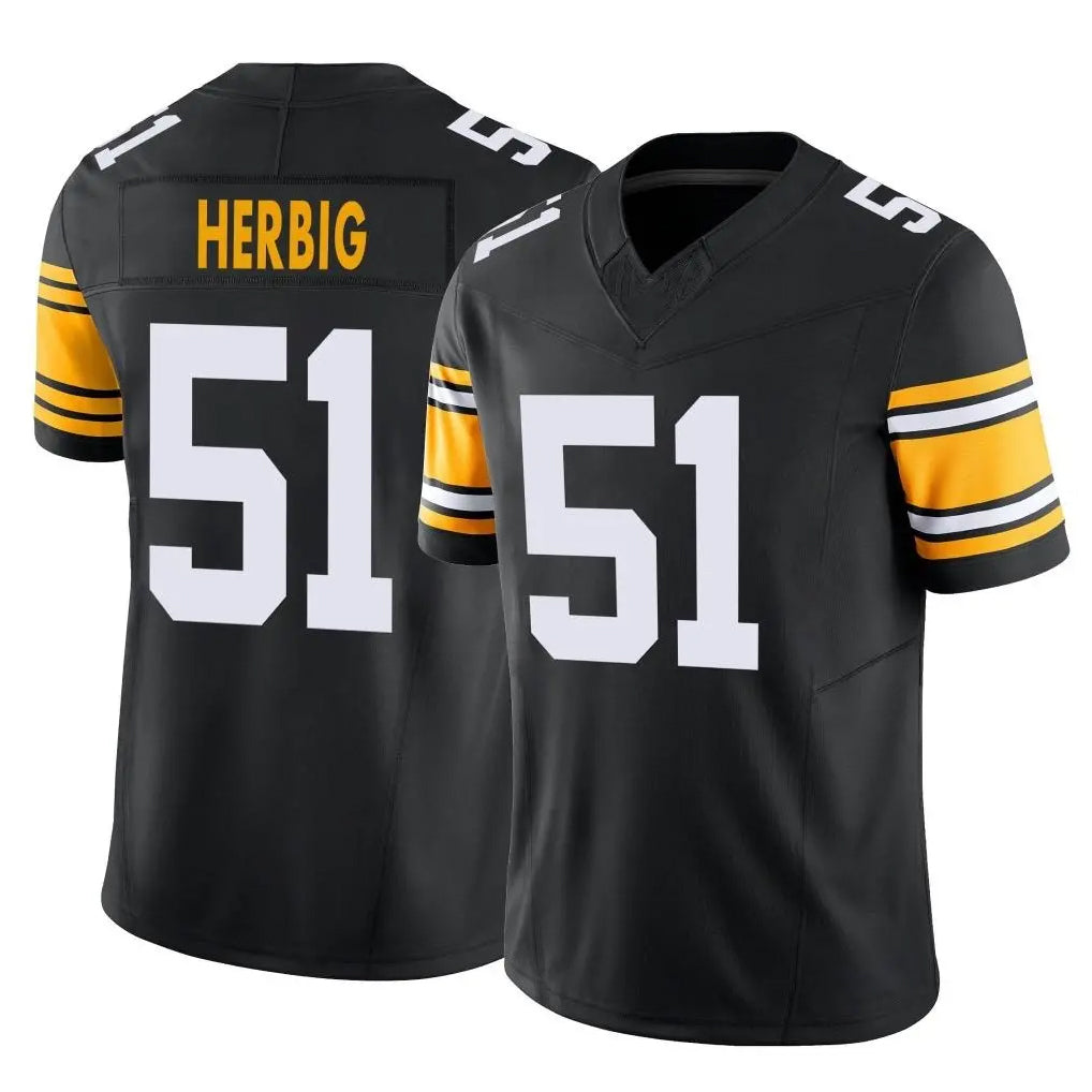 P.Steelers #51 Nick Herbig Player Black Limited Alternate Vapor F.U.S.E. Home Game STECN Stitched Jerseys