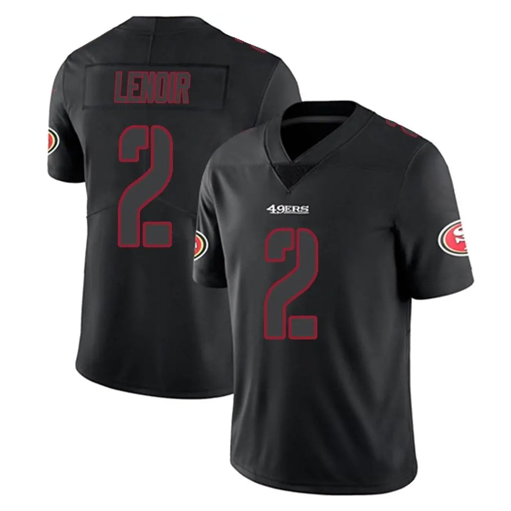 SF.49ers #2 Deommodore Lenoir Player Black Impact Limited Home Game STECN Stitched Jerseys