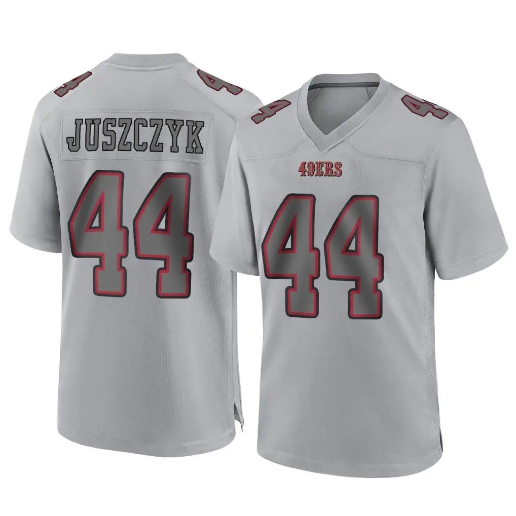 SF.49ers #44 Kyle Juszczyk Player Gray Atmosphere Fashion Home Game STECN Stitched Jerseys