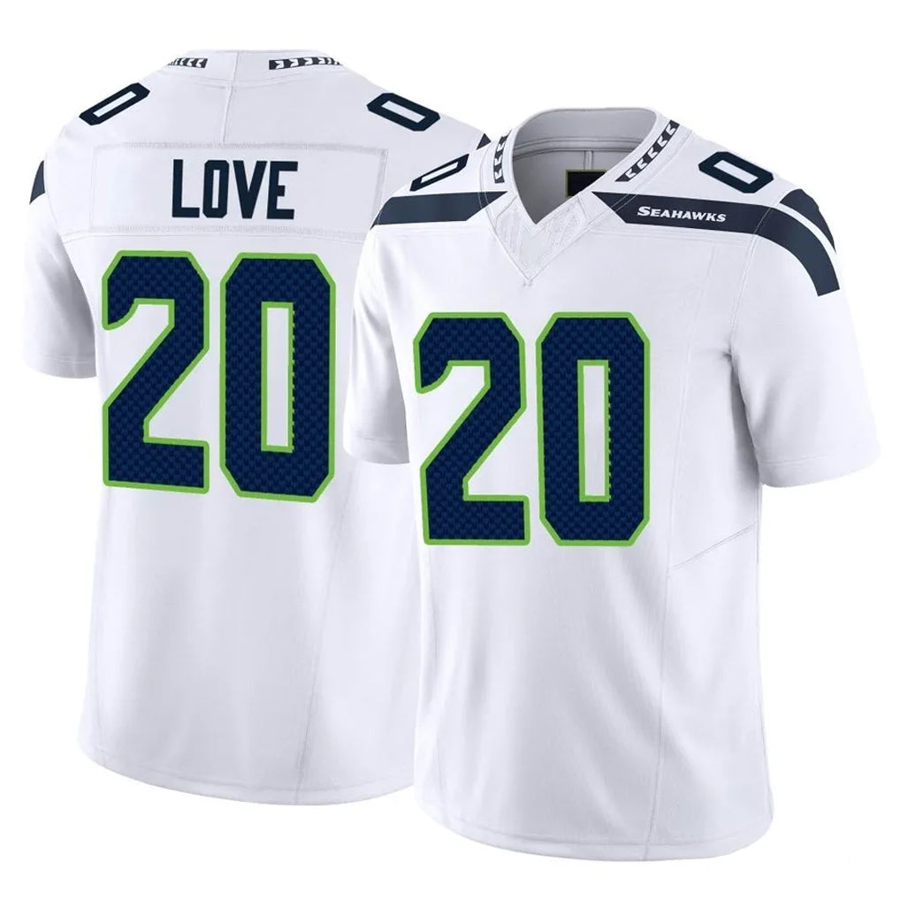 S.Seahawks #20 Julian Love Player White Limited Vapor F.U.S.E. Home Game STECN Stitched Jerseys