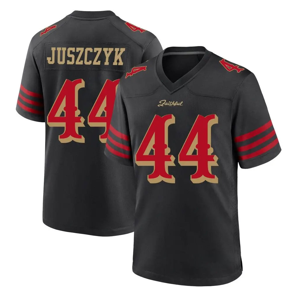 SF.49ers #44 Kyle Juszczyk Player Black Rivalries Collection Home Game STECN Stitched Jerseys