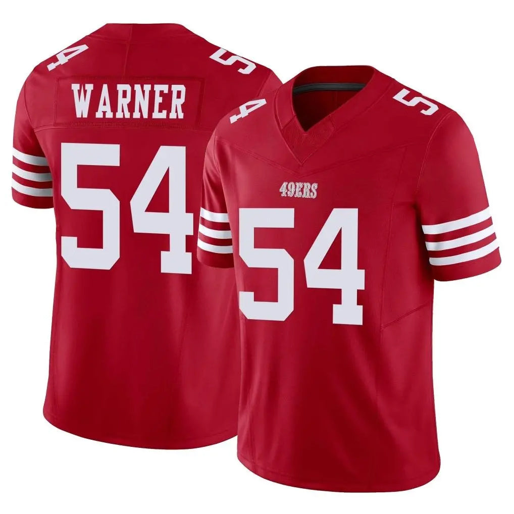SF.49ers #54 Fred Warner Player Red Limited Vapor F.U.S.E. Home Game STECN Stitched Jerseys