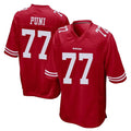 SF.49ers #77 Dominick Puni Player Red Home Game STECN Stitched Jerseys