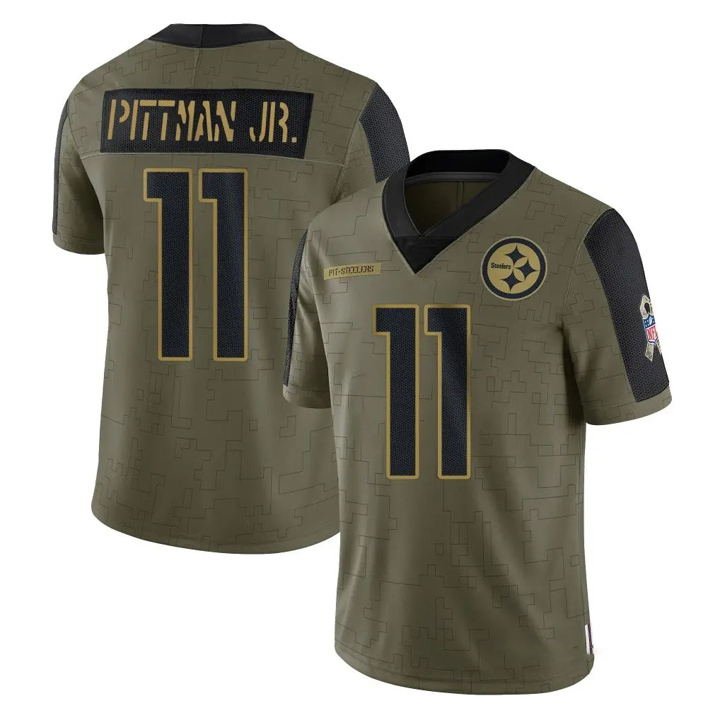P.Steelers #11 Michael Pittman Jr. Player Olive Salute To Service Limited Game STECN Stitched Jerseys