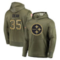P.Steelers #35 Jamel Dean Player Olive Salute to Service Pullover Hoodie Home Game STECN Stitched Jerseys