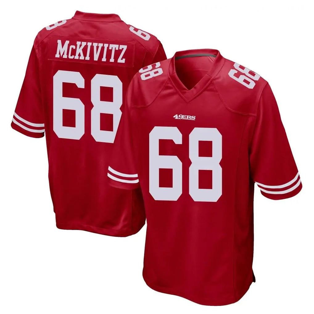 SF.49ers #68 Colton McKivitz Player Red Home Game STECN Stitched Jerseys