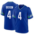 S.Seahawks #4 Michael Dickson Player Royal Throwback Home Game STECN Stitched Jerseys