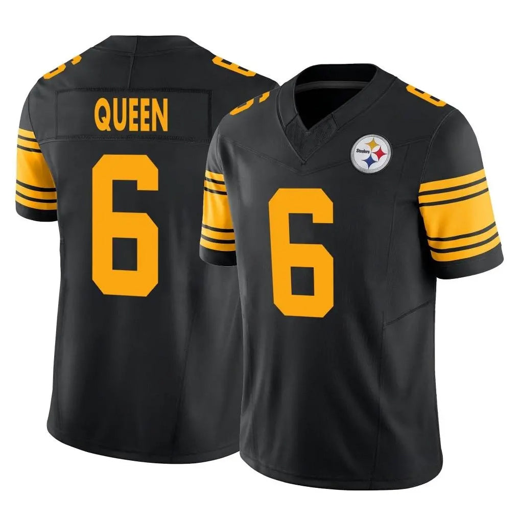 P.Steelers #6 Patrick Queen Player Black Limited 2nd Alternate Vapor F.U.S.E. Home Game STECN Stitched Jerseys