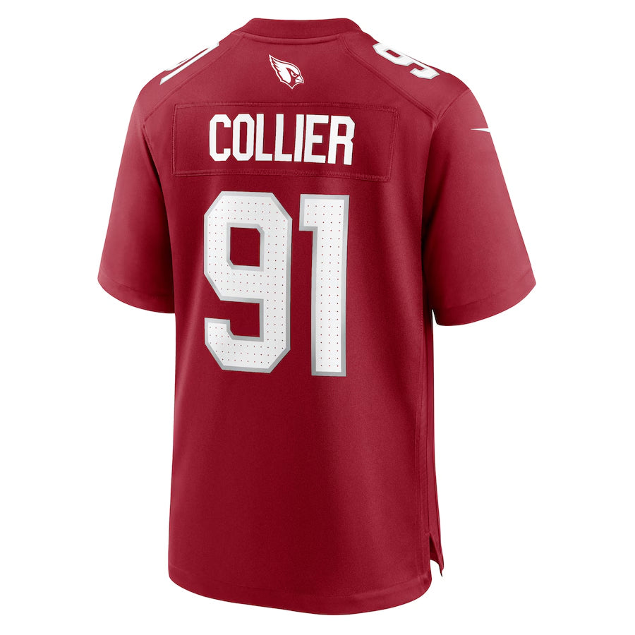A.Cardinals #91 L.J. Collier Player Cardinal Game Home STECN Stitched Jerseys