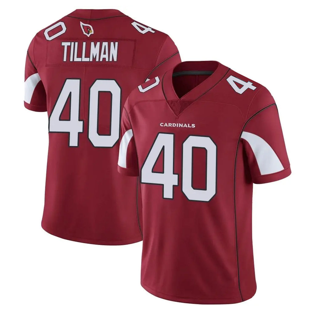 A.Cardinals #40 Pat Tillman Player Cardinal Vapor Limited Home Game  STECN Stitched Jerseys