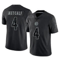 P.Steelers #4 DK Metcalf Player Black Reflective Limited Home Game STECN Stitched Jerseys