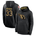 A.Cardinals #33 Trey Benson Player Black Salute to Service Hoodies STECN Stitched Jerseys