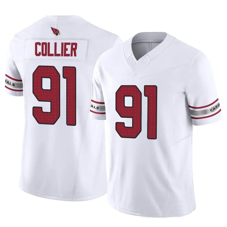 A.Cardinals #91 L.J. Collier Player Limited Elite Home White STECN Stitched Jerseys