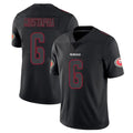 SF.49ers #6 Malik Mustapha Player Black Impact Limited Home Game STECN Stitched Jerseys