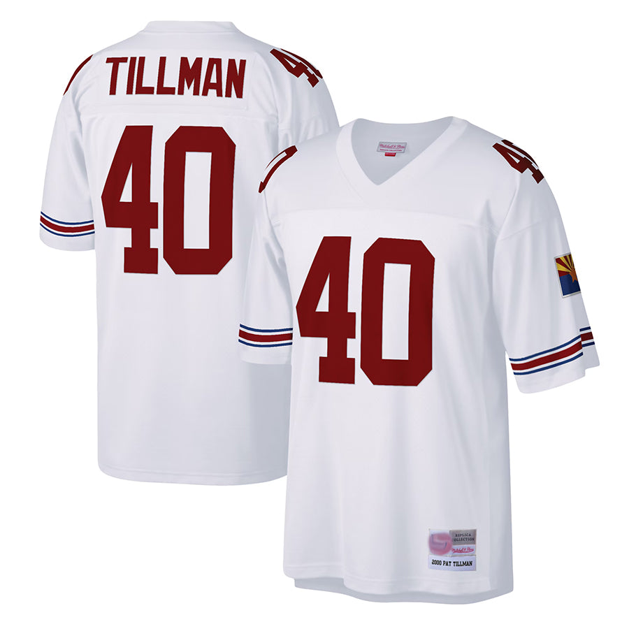 A.Cardinals #40 Pat Tillman Player Mitchell & Ness White Legacy Replica STECN Stitched Jerseys