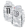 P.Steelers #11 Michael Pittman Jr. Player Arctic Camo Limited Salute to Service Pullover Hoodies Game STECN Stitched Jerseys