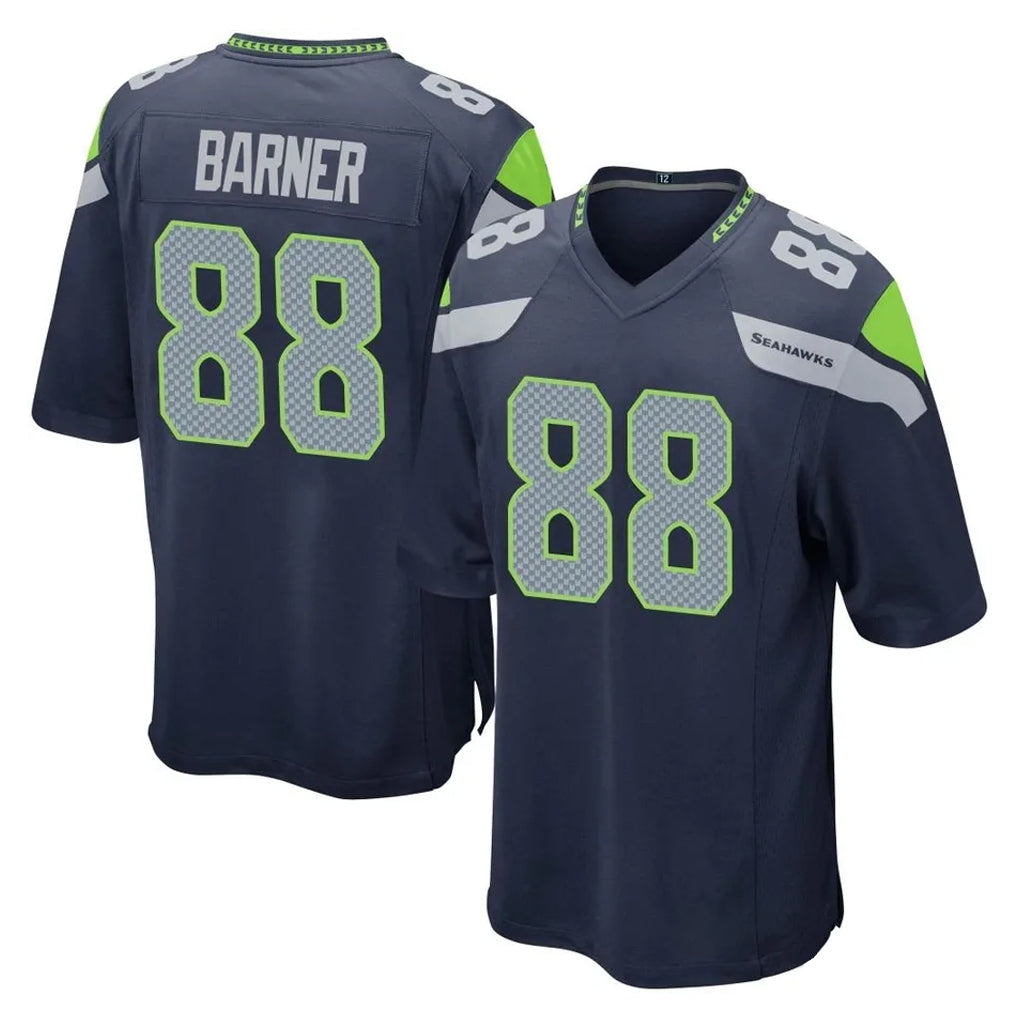 S.Seahawks #88 AJ Barner Player Navy Home Game STECN Stitched Jerseys