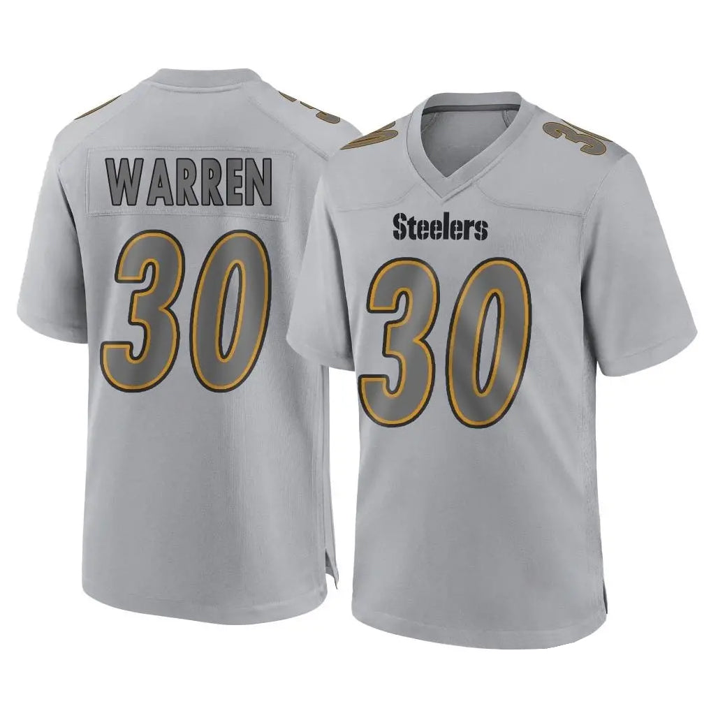 P.Steelers #30 Jaylen Warren Player Gray Atmosphere Fashion Home Game STECN Stitched Jerseys