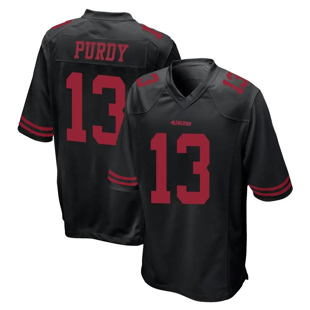 SF.49ers #13 Brock Purdy Player Black Alternate Home Game STECN Stitched Jerseys
