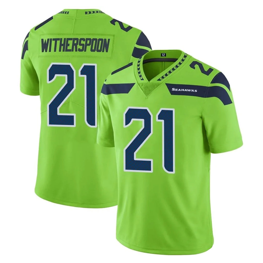 S.Seahawks #21 Devon Witherspoon Player Green Limited Color Rush Home Game STECN Stitched Jerseys