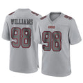 SF.49ers #98 Mykel Williams Player Gray Atmosphere Fashion Home Game STECN Stitched Jerseys