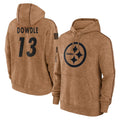 P.Steelers #13 Rico Dowdle Player Brown Limited Salute to Service Pullover Hoodies Game STECN Stitched Jerseys