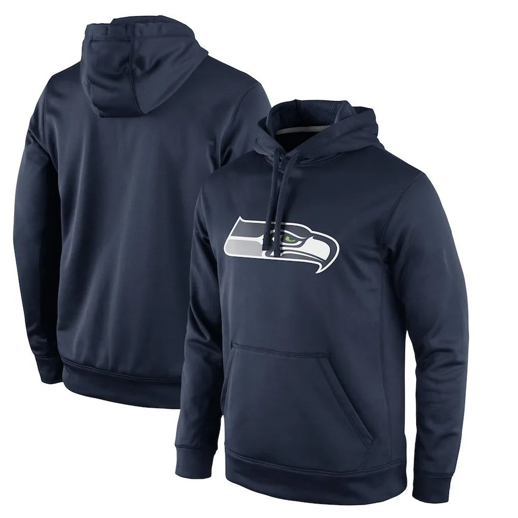 S.Seahawks ## Seahawks Blank Player Navy LOGO Pullover Hoodies Game STECN Stitched Jerseys