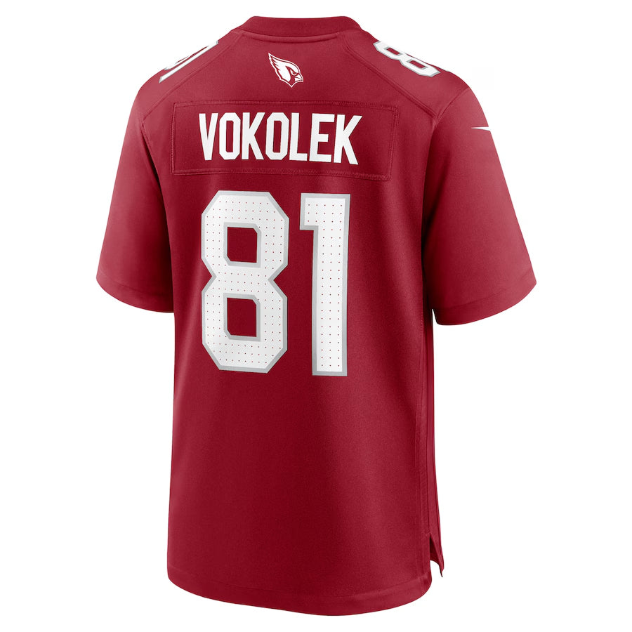 A.Cardinals #81 Travis Vokolek Player Cardinal Home Game STECN Stitched Jerseys