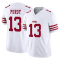 SF.49ers #13 Brock Purdy Player White Limited Vapor F.U.S.E. Home Game STECN Stitched Jerseys