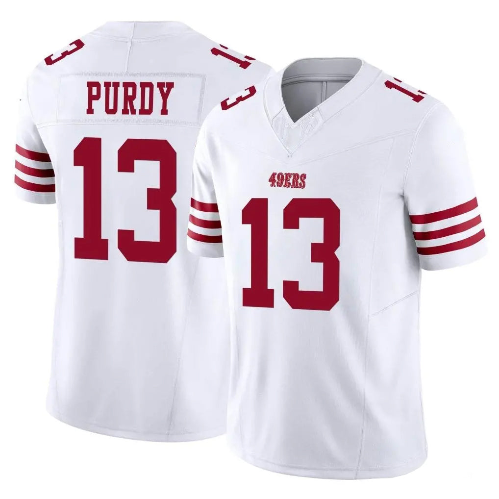 SF.49ers #13 Brock Purdy Player White Limited Vapor F.U.S.E. Home Game STECN Stitched Jerseys